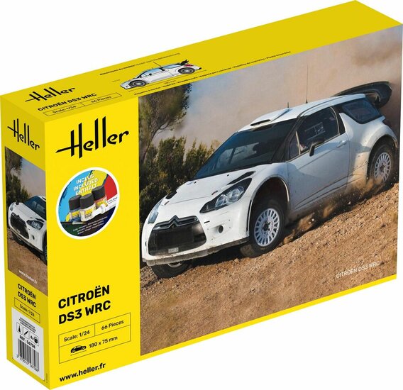 Heller 56758 STARTER KIT Citroen DS3 WRC Bouwpakket Schaal 1:24