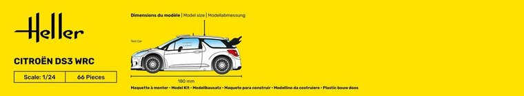 Heller 56758 STARTER KIT Citroen DS3 WRC Bouwpakket Schaal 1:24