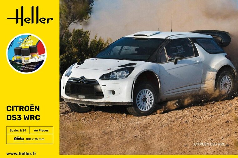 Heller 56758 STARTER KIT Citroen DS3 WRC Bouwpakket Schaal 1:24