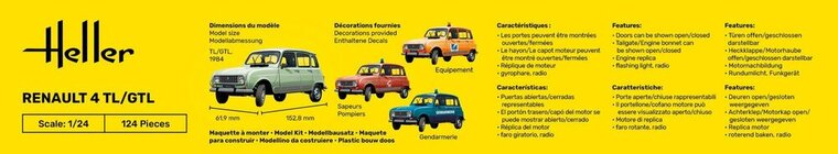 Heller 56759 STARTER KIT Renault 4TL/GTL Bouwpakket Schaal 1:24