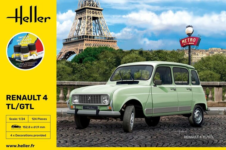 Heller 56759 STARTER KIT Renault 4TL/GTL Bouwpakket Schaal 1:24