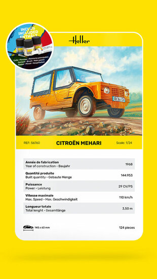 Heller 56760 STARTER KIT Citroen Mehari (Version 1) Bouwpakket Schaal 1:24