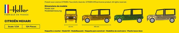 Heller 56760 STARTER KIT Citroen Mehari (Version 1) Bouwpakket Schaal 1:24