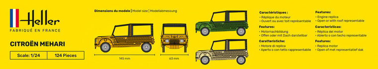 Heller 56760 STARTER KIT Citroen Mehari (Version 1) Bouwpakket Schaal 1:24
