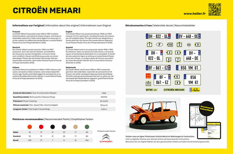 Heller 56760 STARTER KIT Citroen Mehari (Version 1) Bouwpakket Schaal 1:24
