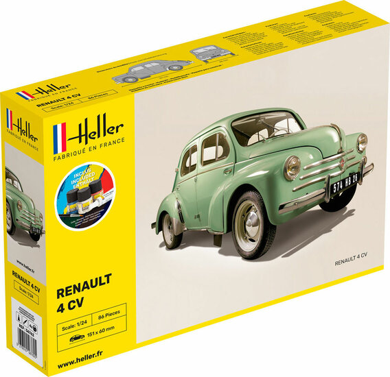 Heller 56762 STARTER KIT Renault 4 CV Bouwpakket Schaal 1:24
