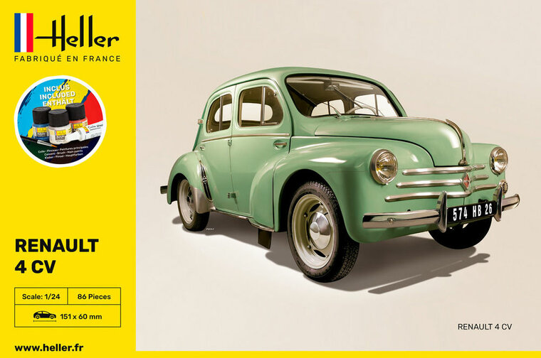 Heller 56762 STARTER KIT Renault 4 CV Bouwpakket Schaal 1:24