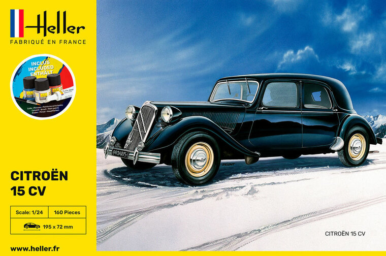 Heller 56763 STARTER KIT Citroen 15 CV Bouwpakket Schaal 1:24