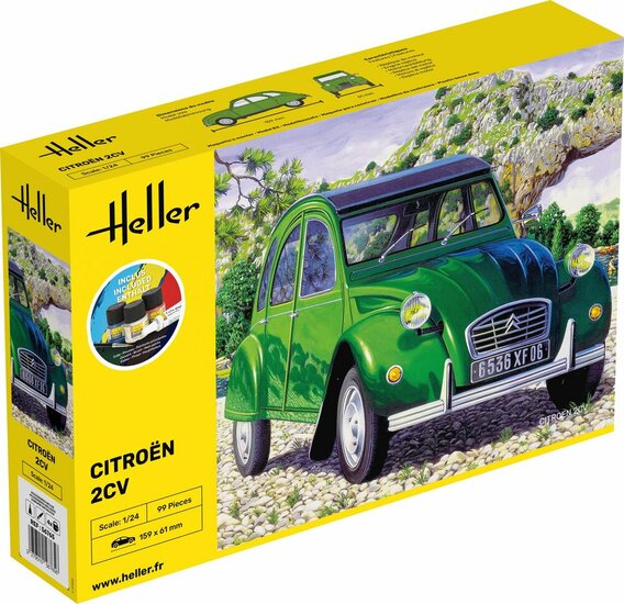 Heller 56765 STARTER KIT Citroen 2 CV Bouwpakket Schaal 1:24