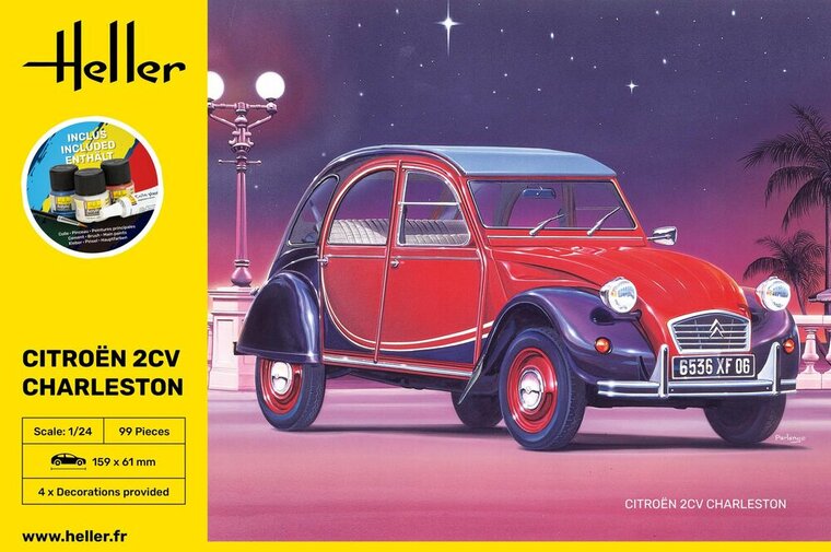 Heller 56766 STARTER KIT Citroen 2CV Charleston Bouwpakket Schaal 1:24