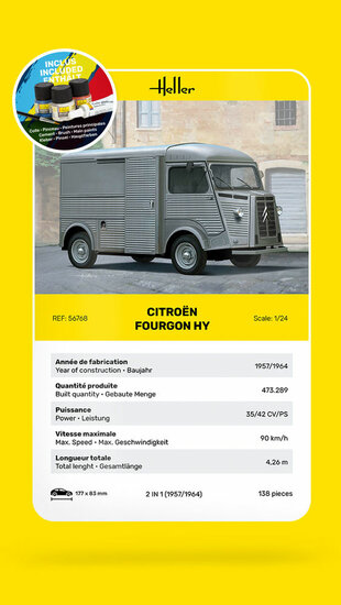 Heller 56768 STARTER KIT Citroen Fourgon Hy "Tube Bouwpakket Schaal 1:24