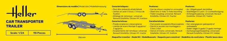 Heller 56774 STARTER KIT Car Transporter Trailer Bouwpakket Schaal 1:24