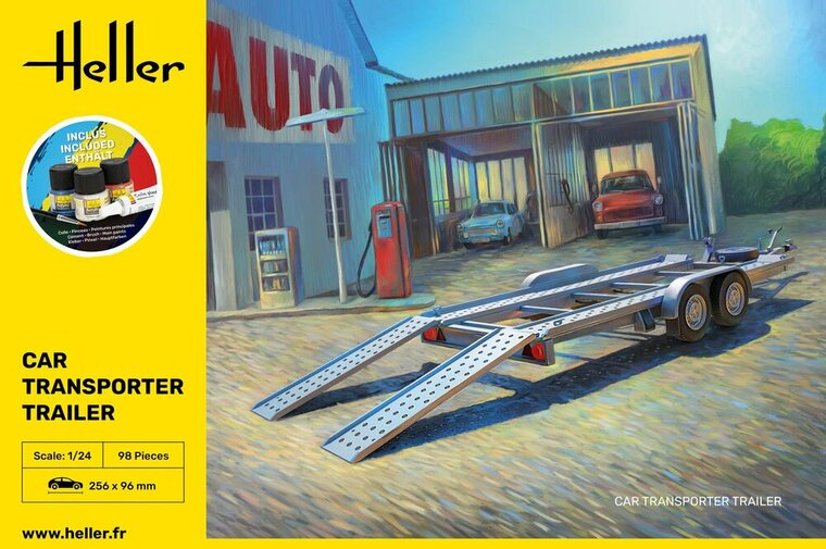 Heller 56774 STARTER KIT Car Transporter Trailer Bouwpakket Schaal 1:24
