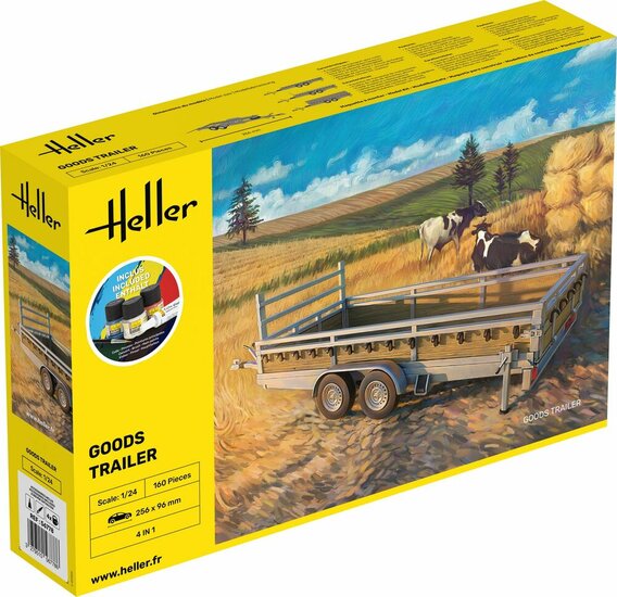 Heller 56778 STARTER KIT Goods Trailer Bouwpakket Schaal 1:24