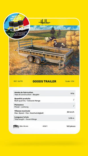 Heller 56778 STARTER KIT Goods Trailer Bouwpakket Schaal 1:24