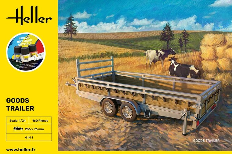 Heller 56778 STARTER KIT Goods Trailer Bouwpakket Schaal 1:24