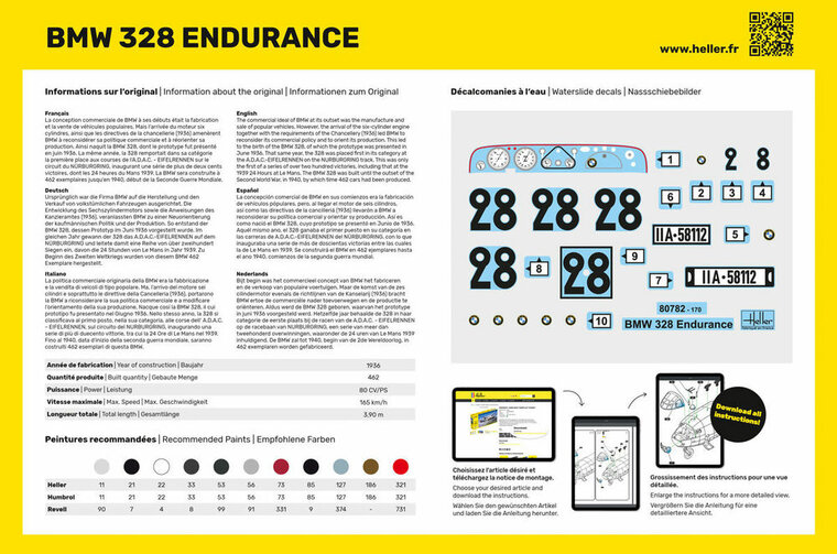 Heller 56782 STARTER KIT 328 Endurance Bouwpakket Schaal 1:24