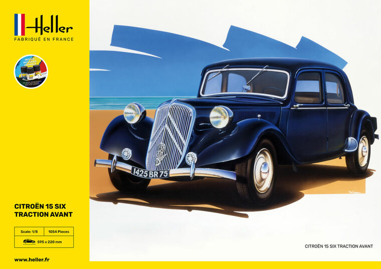 Heller 56799 STARTER KIT Citroen 15 SIX Traction Avant Bouwpakket Schaal 1:8