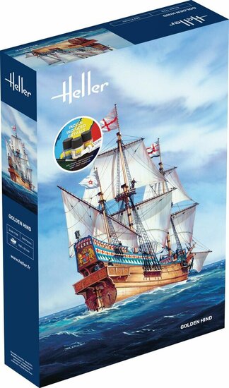 Heller 56829 STARTER KIT Golden Hind Bouwpakket Schaal 1:96