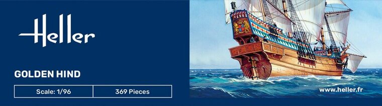 Heller 56829 STARTER KIT Golden Hind Bouwpakket Schaal 1:96