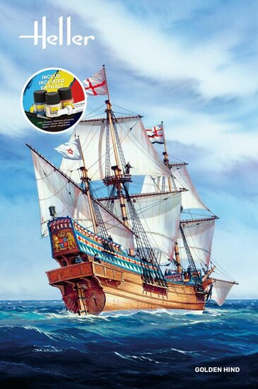 Heller 56829 STARTER KIT Golden Hind Bouwpakket Schaal 1:96