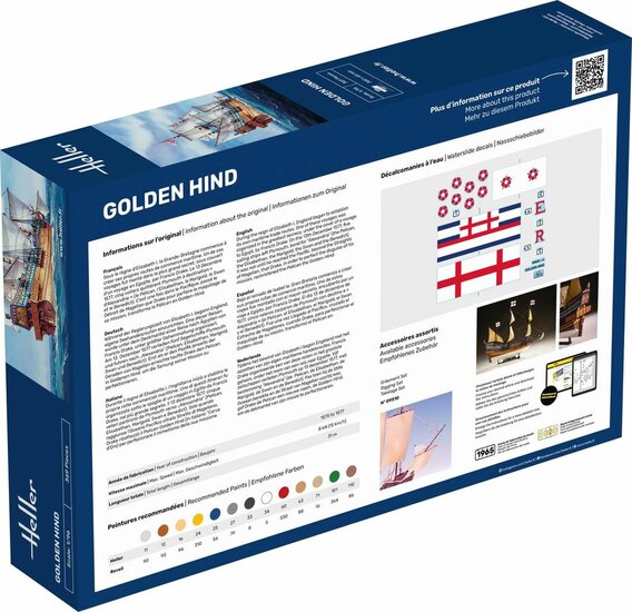 Heller 56829 STARTER KIT Golden Hind Bouwpakket Schaal 1:96