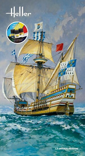 Heller 56841 STARTER KIT La Grande Hermine Bouwpakket Schaal 1:150