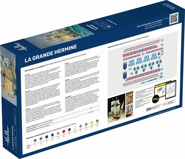 Heller 56841 STARTER KIT La Grande Hermine Bouwpakket Schaal 1:150
