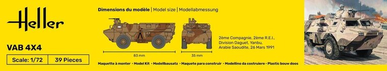 Heller 56898 STARTER KIT VAB 4X4 Bouwpakket Schaal 1:72