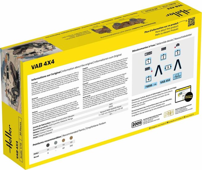 Heller 56898 STARTER KIT VAB 4X4 Bouwpakket Schaal 1:72