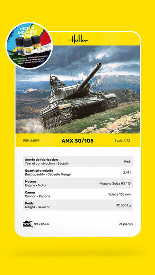 new72-Heller 56899 STARTER KIT AMX 30/105 Bouwpakket Schaal 1:72