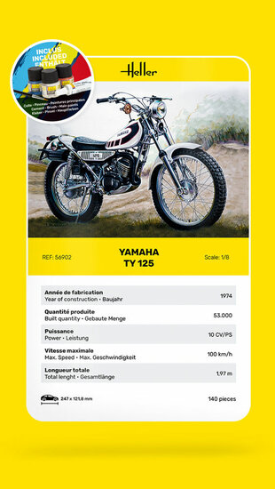 Heller 56902 STARTER KIT TY 125 Bike Bouwpakket Schaal 1:8