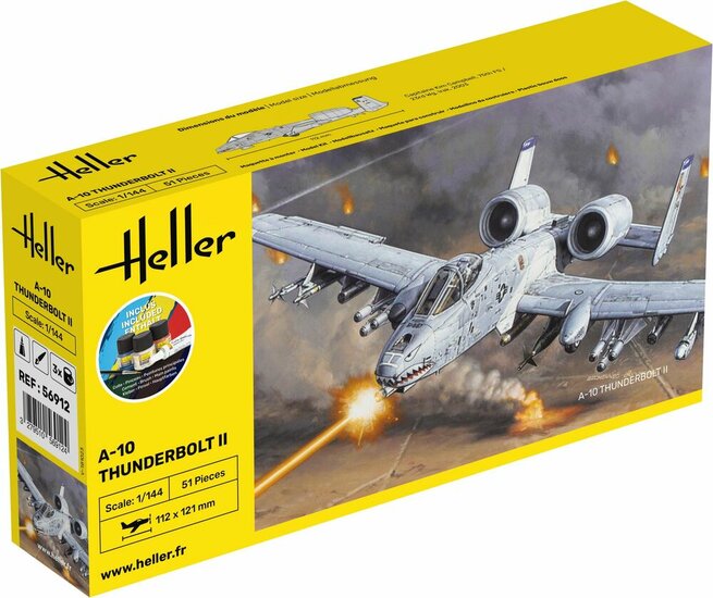 Heller 56912 STARTER KIT A-10 Thunderbolt II Bouwpakket Schaal 1:144