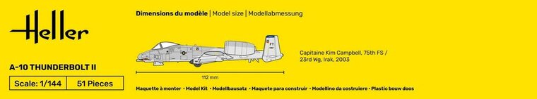 Heller 56912 STARTER KIT A-10 Thunderbolt II Bouwpakket Schaal 1:144