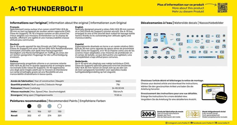 Heller 56912 STARTER KIT A-10 Thunderbolt II Bouwpakket Schaal 1:144