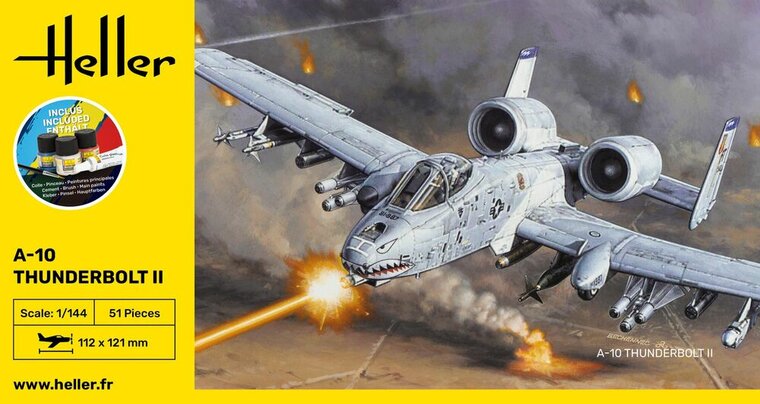 Heller 56912 STARTER KIT A-10 Thunderbolt II Bouwpakket Schaal 1:144