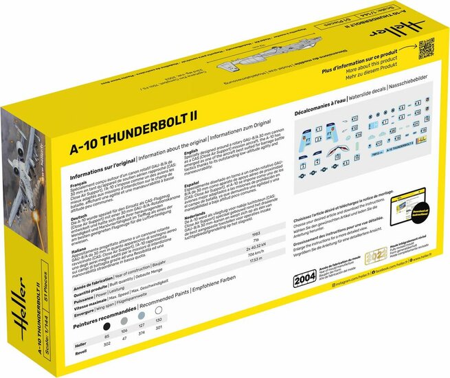Heller 56912 STARTER KIT A-10 Thunderbolt II Bouwpakket Schaal 1:144