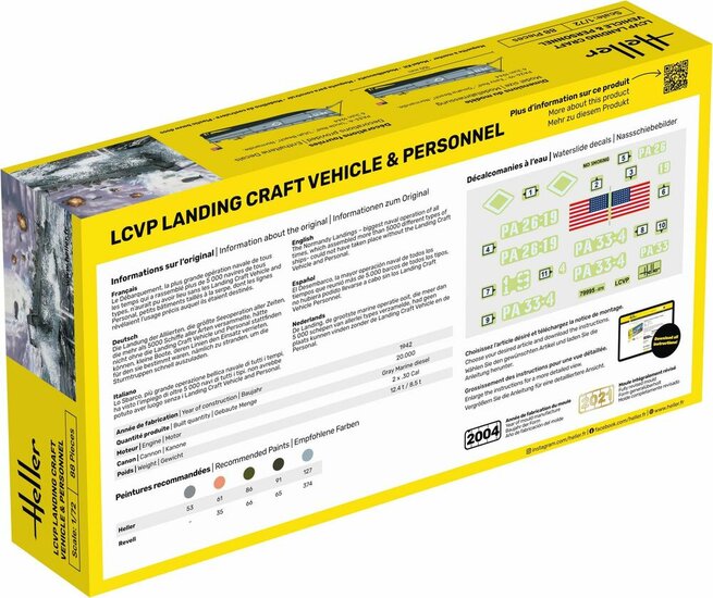 Heller 56995 STARTER KIT LCVP Landungsboot + Figures Bouwpakket Schaal 1:72