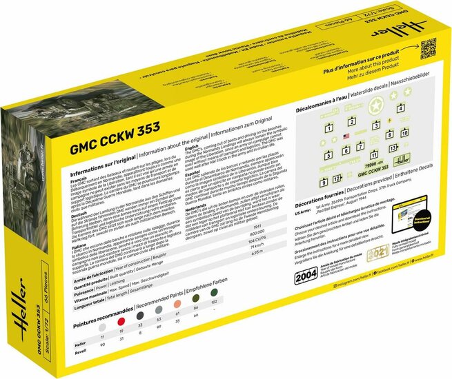 Heller 56996 STARTER KIT GMC CCKW 352 Bouwpakket Schaal 1:72