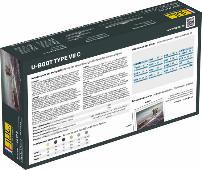 Heller 57002 STARTER KIT U-Boot Type VII C Bouwpakket Schaal 1:400
