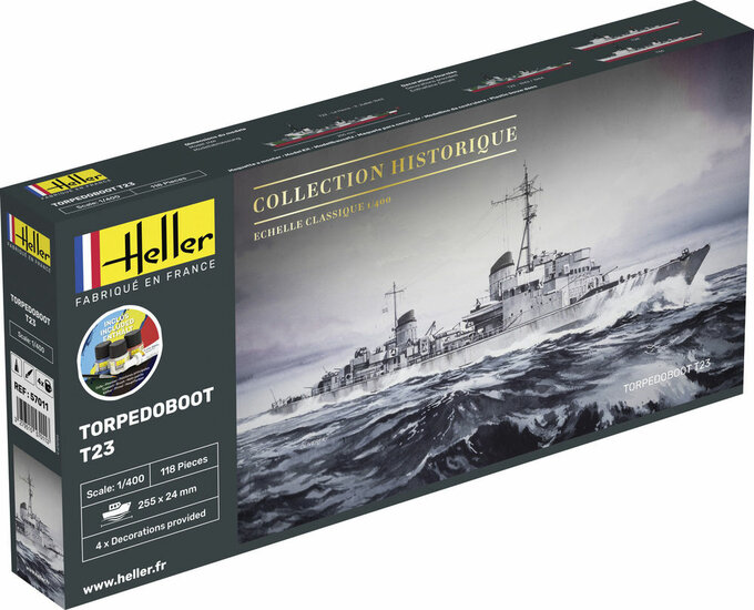 Heller 57011 STARTER KIT Torpedoboot T23 Bouwpakket Schaal 1:400