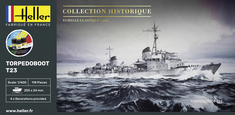 Heller 57011 STARTER KIT Torpedoboot T23 Bouwpakket Schaal 1:400