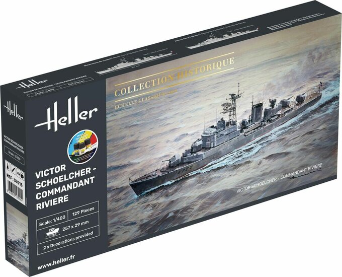 Heller 57015 STARTER KIT VICTOR SCHOELCHER - COMMANDANT RIVIERE Bouwpakket Schaal 1:400