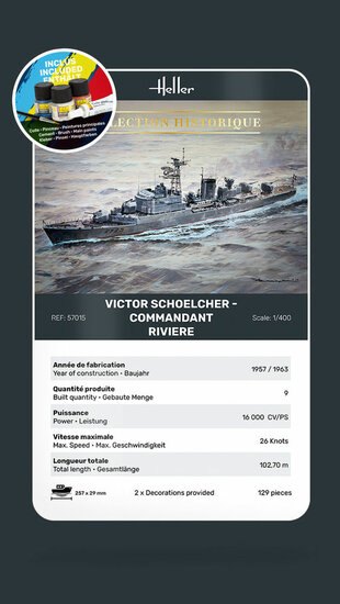 Heller 57015 STARTER KIT VICTOR SCHOELCHER - COMMANDANT RIVIERE Bouwpakket Schaal 1:400