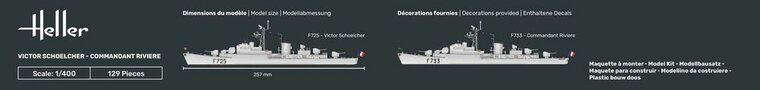 Heller 57015 STARTER KIT VICTOR SCHOELCHER - COMMANDANT RIVIERE Bouwpakket Schaal 1:400