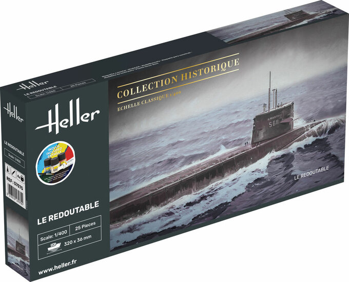 Heller 57075 STARTER KIT U-Boot S/M Redoutable Bouwpakket Schaal 1:400