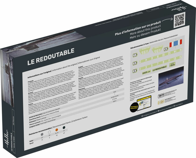 Heller 57075 STARTER KIT U-Boot S/M Redoutable Bouwpakket Schaal 1:400