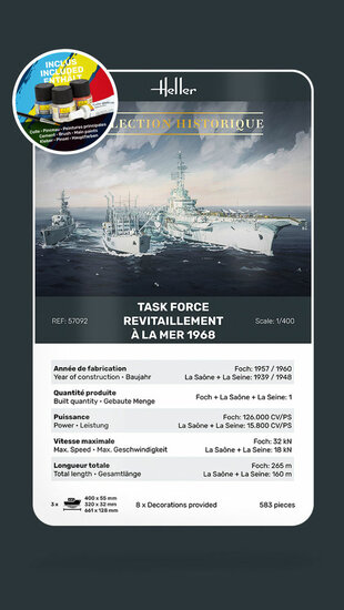 Heller 57092 STARTER KIT TASK FORCE "RAVITAILLEMENT A LA MER Bouwpakket Schaal 1:400