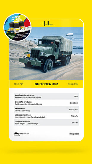 Heller 57121 STARTER KIT GMC US-Truck Bouwpakket Schaal 1:35