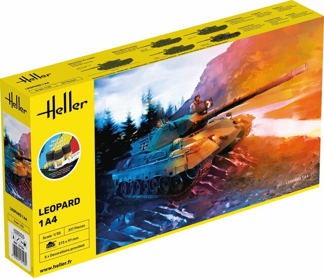 Heller 57126 STARTER KIT Leopard 1A4 Bouwpakket Schaal 1:35